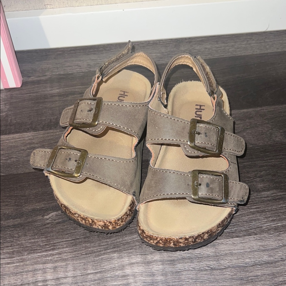 Hurley Kids Taupe Double-Buckle Sandals